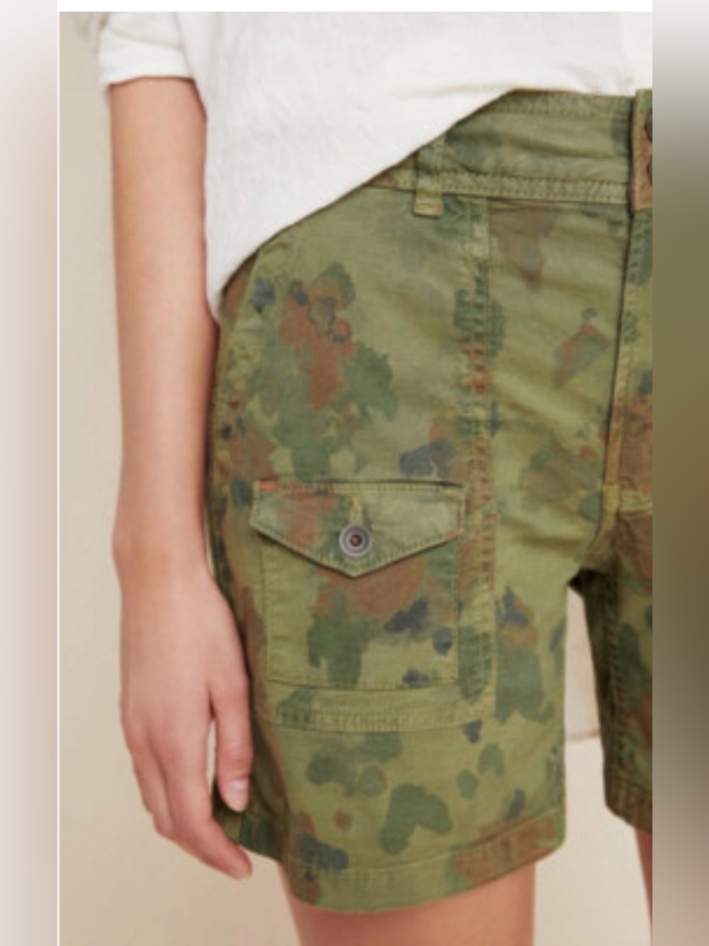Anthropologie The Wanderer Green Camo Utility Shorts utility pockets - Picture 3 of 4